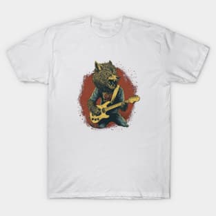 The wolf plays guitar T-Shirt